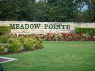 Meadow Pointe subdivision entrance monument.
