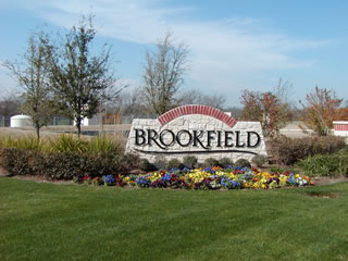 Brookfield subdivision entrance monument.